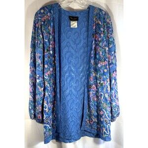 Vintage Diane Freis Beaded Floral Lightweight Duster Jacket One Size